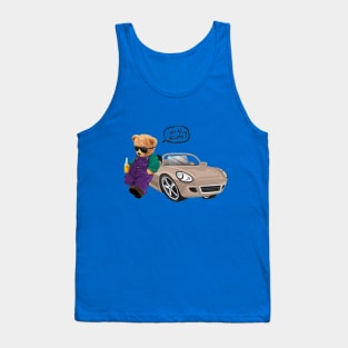 Are You Ready ?  Teddy Bear with Car While Holding Soft Drink Bottle Tank Top